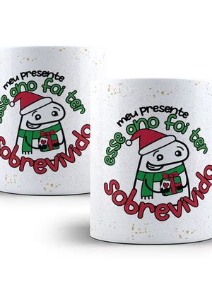 Caneca Natal Meme Flork Meu Presente Porcelana 325ml Elo7