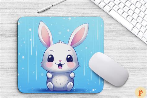 Kawaii Rabbit Mouse Pad Design By Mulew Art | TheHungryJPEG