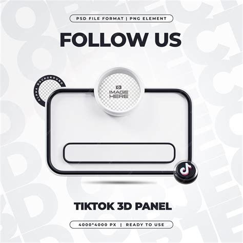 Free Psd Tiktok Follow Us Banner Element Icon Isolated 3d Render