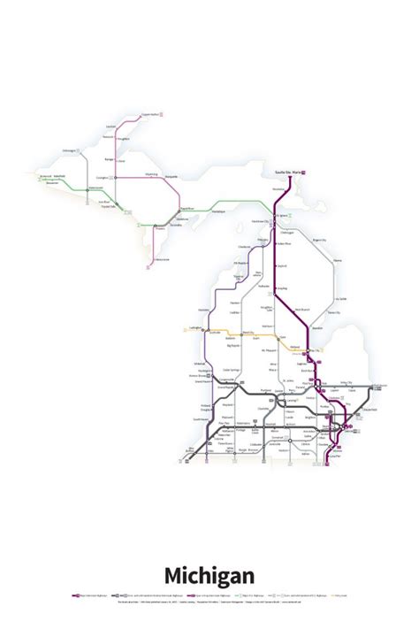 Highways of the USA – Michigan – Transit Maps Store