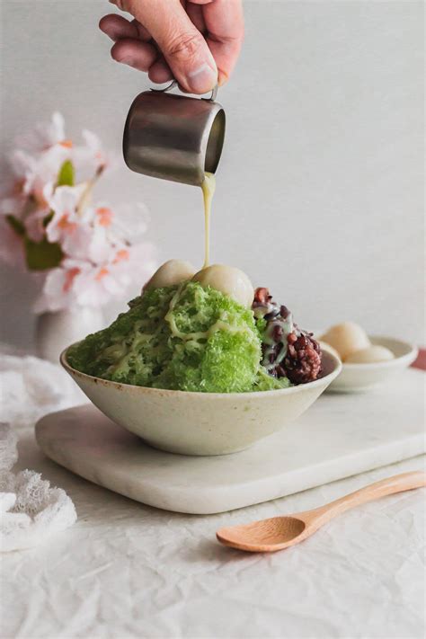 Matcha Bingsu Green Tea Shaved Ice Dessert Sift Simmer Recette