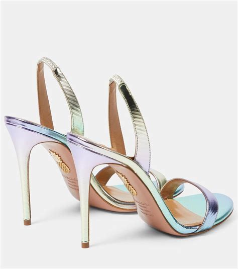 Aquazzura So Nude Metallic Leather Sandals Aquazzura