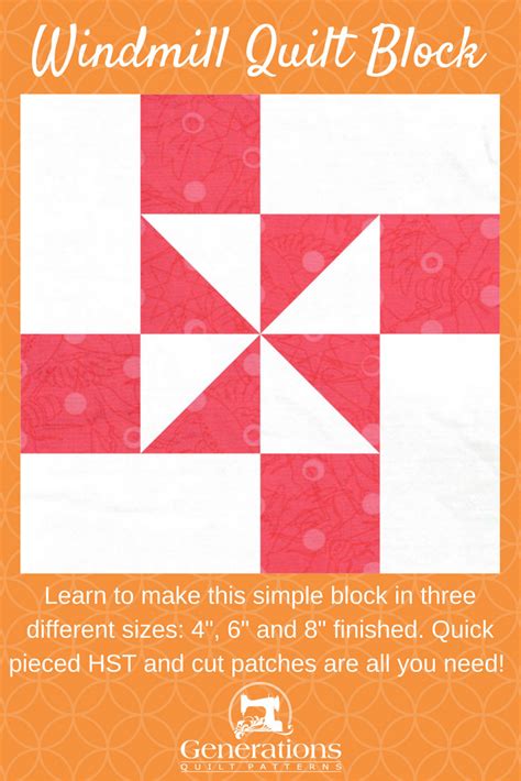 Windmill Quilt Block Tutorial 4 6 And 8 Finished