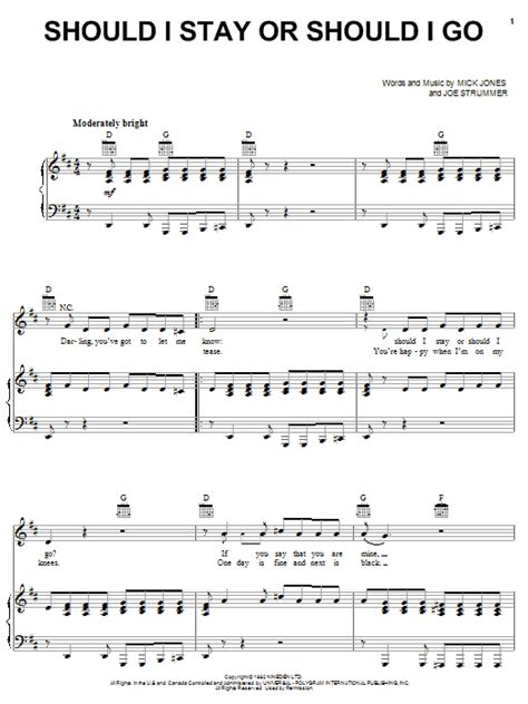 Should I Stay Or Should I Go | Sheet Music Direct