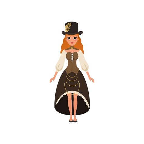 Jeune Femme Rousse V Tue D Un Costume Steampunk Personnage De Femme De