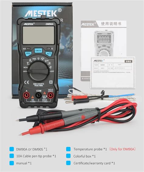 Mestek Digital Multimeter Auto Smart Range T RMS DC AC Voltage Current