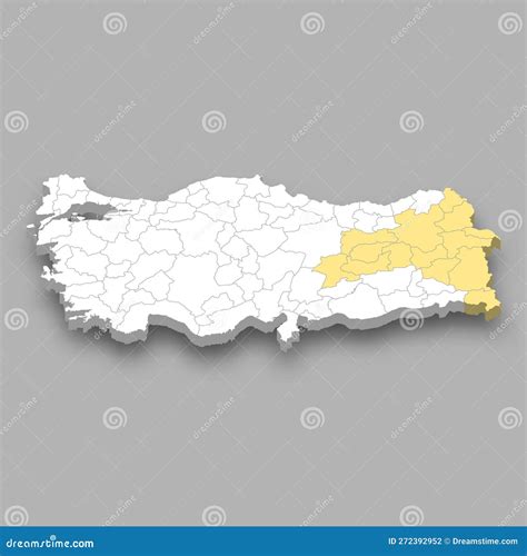 Eastern Anatolia Region Location Within Turkey Map Stock Illustration