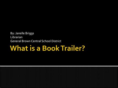 What is a book trailer | PPT