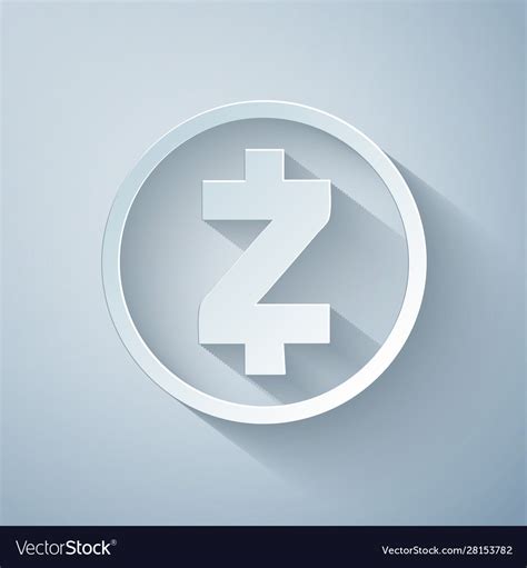 Paper Cut Cryptocurrency Coin Zcash Zec Icon Vector Image