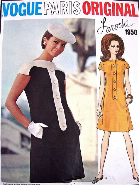 S Mod Laroche Dress Pattern Vogue Paris Original Bateau