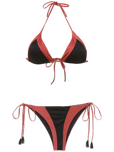 Brigitte Triangle Top Bikini Set Farfetch