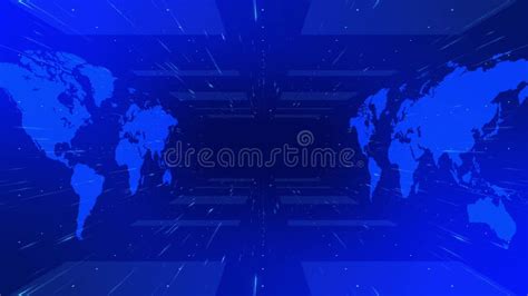 Abstract News Background Lighting Loop Animation Blue World Map Earth ...