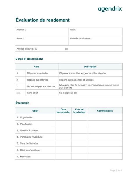 Modèle Gratuit Dentretien Annuel Dévaluation à Télécharger Agendrix