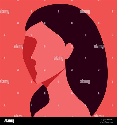 Abstract Woman Silhouette Faceless Woman Portrait Vector Illustration