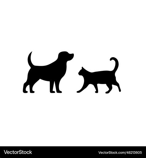 Cat and dog silhouette Royalty Free Vector Image