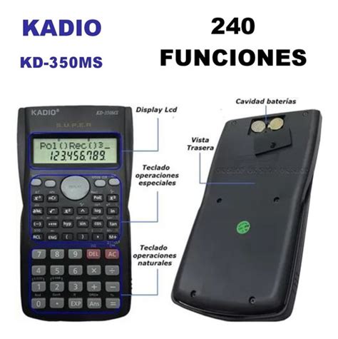 Calculadora Kadio Kd 350ms Científica 240 Funciones Cuotas sin interés