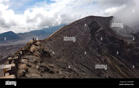 Rim Of The Caldera Of Mount Bromo Which Is An Active Somma Volcano In