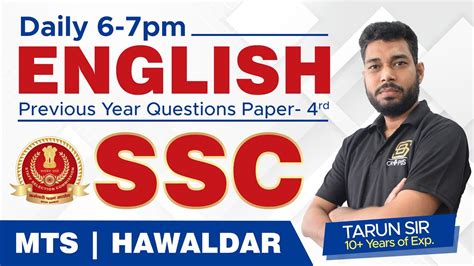 Ssc Mts Hawaldar English Previous Year Questions English