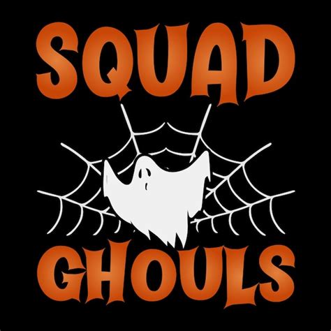 Premium Vector | Halloween squad ghouls typography t-shirt design halloween design