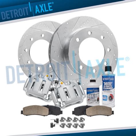 4wd Front Drilled Rotors And Calipers Brake Pads For Ford F 250 F 350 Super Duty Ebay