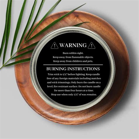 Candle Product Warning Label Design | Zazzle