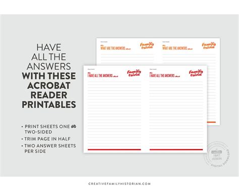 Family Trivia Answer Sheets Printable for Acrobat Reader – The Creative Family Historian