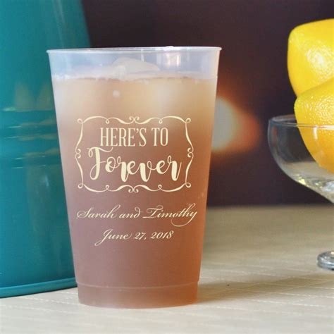 14 Oz Personalized Frosted Plastic Wedding Cups With Images