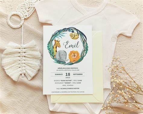 Invitatie Botez Jungle Safari Nuptialis