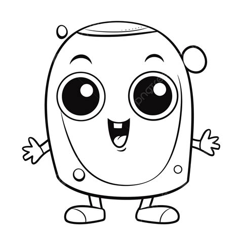 Dibujo De Lindo Personaje Dibujos Animados Para Colorear Página Esquema Boceto Vector Png