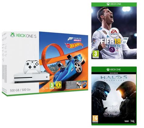 Uk Daily Deals Xbox One S Gb Forza Hot Wheels Bundle With Fifa And Halo Guardians