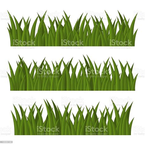 Green Grass Borders Set On White Background Vector Stock Illustration Download Image Now Istock