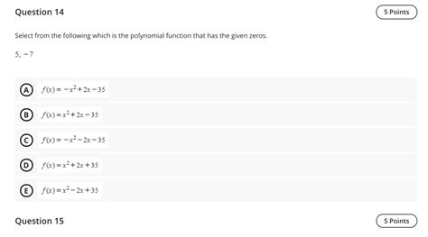 Solved Question 14 5 Points Select From The Following Which