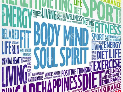 Body Mind Soul Spirit Word Cloud Stock Illustration Illustration Of