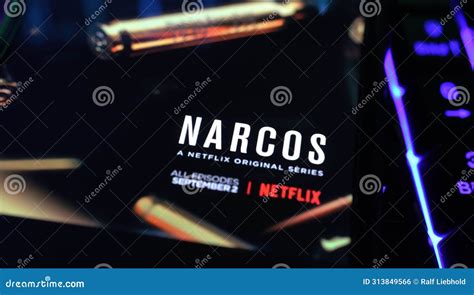 Netflix Series Narcos Cover Poster On Smartphone Screen On Computer