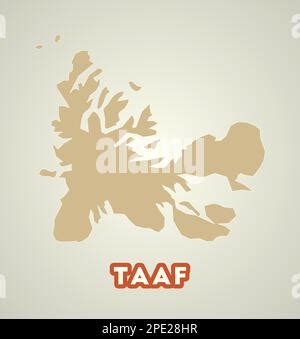 Taaf Map Country Poster With Regions Shape Of Taaf With Country Name