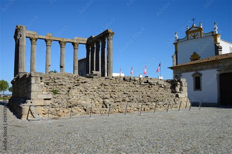 The Roman Temple Of Evora Templo Romano De Evora Also Referred To As