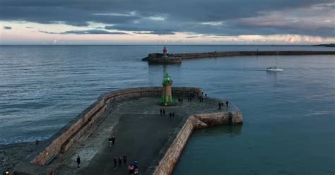 Dún Laoghaire Harbour Dublin Ireland December 2021 Drone Orbits The