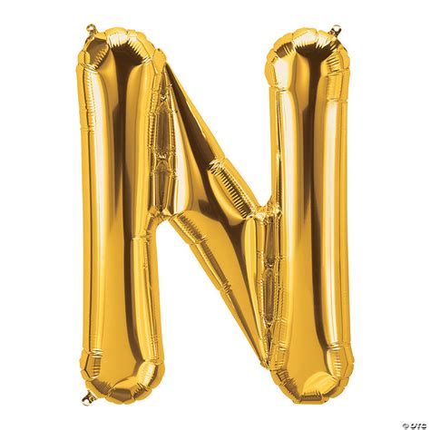 N Gold Letter Mylar Balloon | Oriental Trading