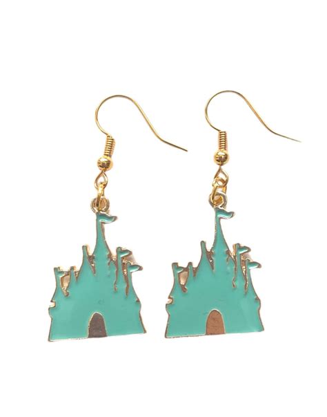 Disney Castle Inspired Drop Earrings Cinderella Castle Etsy