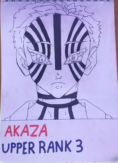 My drawing of Akaza, the Upper Rank 3 :) : r/DemonSlayerAnime