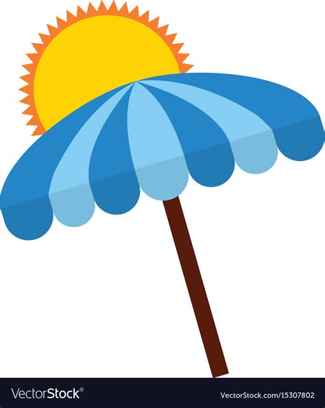 Beach umbrella summer with sun Royalty Free Vector Image