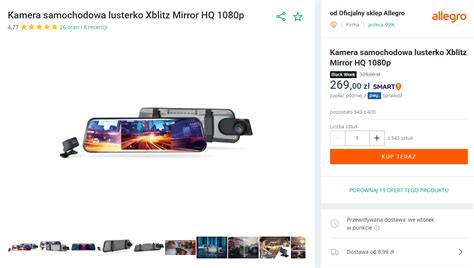 Kamera Samochodowa W Lusterku Od Xblitz Na Promocji Allegro Obni Y O Cen