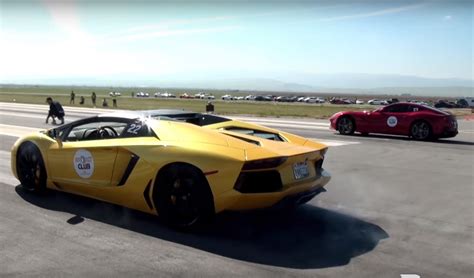 Lamborghini Aventador Vs Ferrari F12berlinetta Drag Race