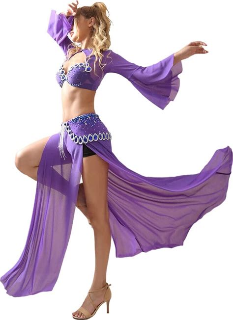 Royal Smeela Mesh Belly Dance Costume Set For Women Stage Show Belly