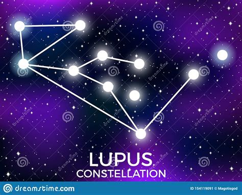 Constelaci N Del Lupus Cielo Nocturno Estrellado Muestra Del Zodiaco