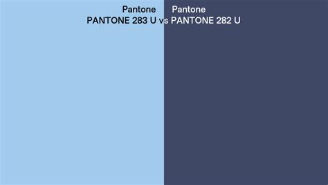 Pantone 283 U vs PANTONE 282 U side by side comparison