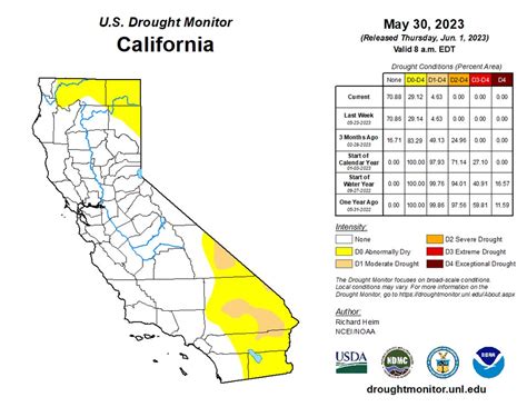 California and National Drought Summary for May 30, 2023, 10 Day ...