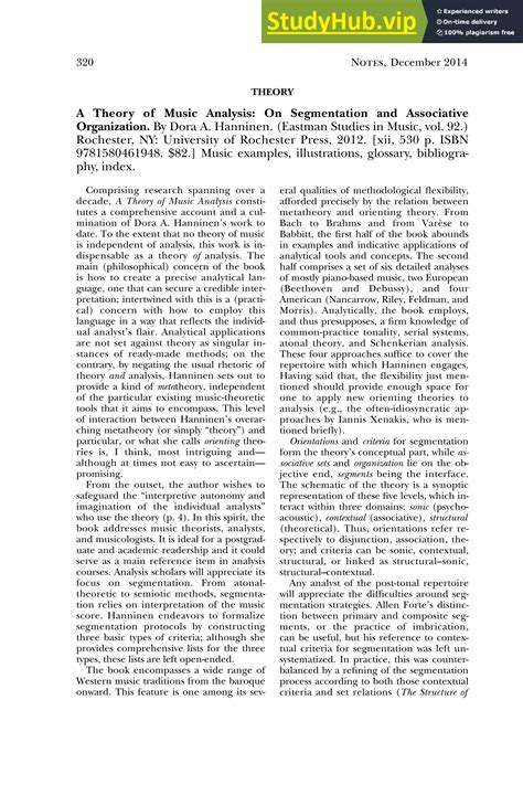 A Theory Of Music Analysis On Segmentation And Associative Organization