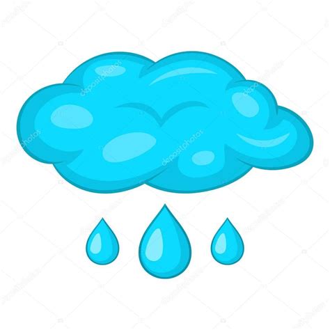 Nubes E Icono De La Lluvia Estilo De Dibujos Animados Vector Gr Fico