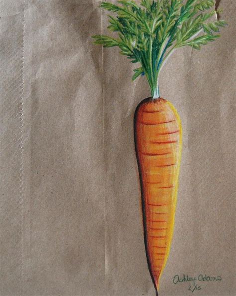 Carrot Drawing Drawing by Ashley Adams